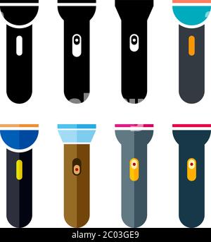 Flashlight, Flash Light Isolated Icon Vector Illustration Stock Vector
