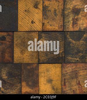 Stained Wooden Printing Blocks Stock Photo