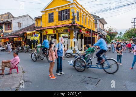 Corner of Le Loi and Tran Phu streets, old town, Hoi An, Vietnam, Asia Stock Photo