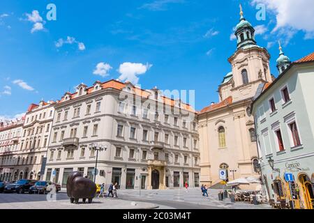 Namesti Franzy Kafky, Franz Kafka square, old town, Prague, Czech Republic Stock Photo