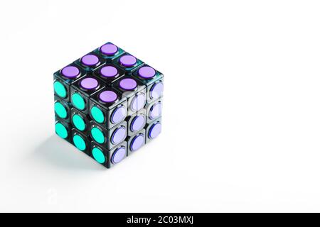 Krasnodar, Russia-June 10, 2020: Rubik's Cube puzzle With round segments isolated on a white background Stock Photo