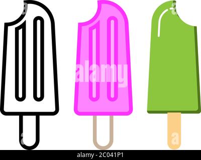 Ice Lolly, Ice Cream, Popsicle Set Vector Illustration Stock Vector