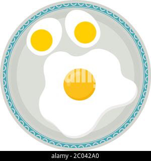 Boiled Eggs In Plate Vector Illustration Stock Vector