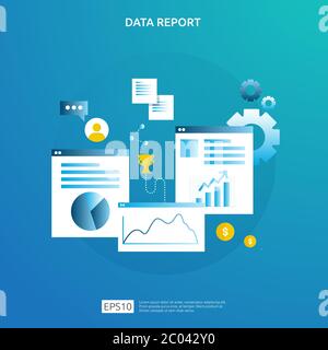 digital graph data for SEO analytics and strategic. statistics information, financial audit report document, marketing research for business managemen Stock Vector