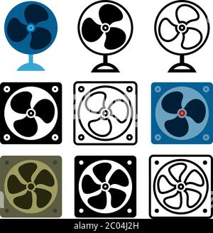 Fan Icon, Table / Exhaust Fan Stock Vector