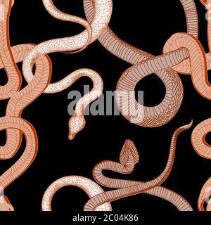 Snake exotic pattern. Snake skin. Vector illustration. Reptiles seamless pattern Stock Vector