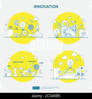 set creative process and brainstorm invention Stock Vector Image & Art ...