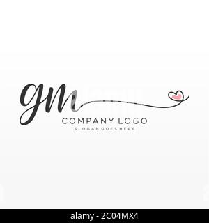 Initial gm logo design vector wall mural • murals gm, marketing, building