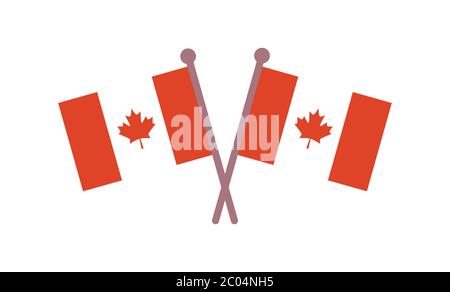 Canadian flags. Official Canada Flag With Original Color. Happy Canada Day poster. Vector illustration Stock Vector