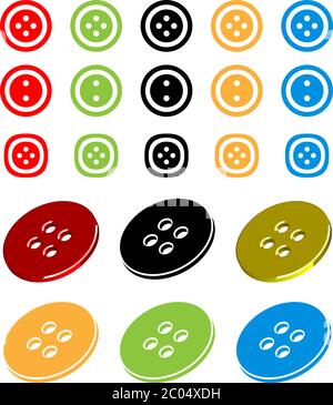 Clothing Button Icon Vector Illustration Stock Vector