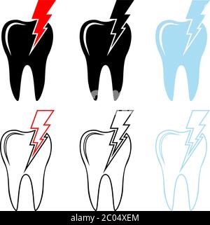 Tooth Icon, Pain in Tooth Vector Illustration Stock Vector