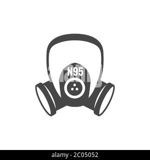 N95 facemask ppe face mask icon set w respiratory face masks Stock Vector