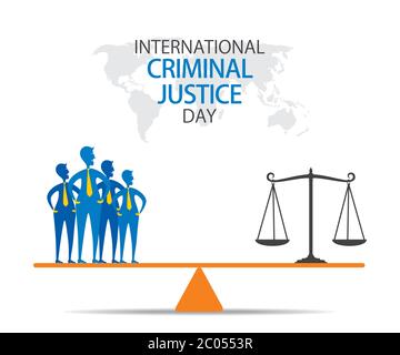 vector illustration of international criminal justice day poster or banner design Stock Vector