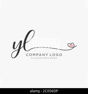 Yl Initial Handwriting Logo Circle Template Stock Vector (Royalty Free)  1217191474