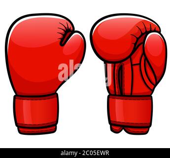 Vector illustration of boxing gloves cartoon isolated Stock Vector