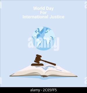 vector illustration of world day for international justice poster design Stock Vector