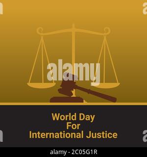 vector illustration of world day for international justice poster design Stock Vector