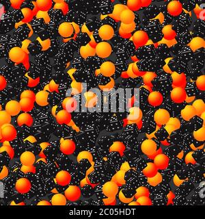 Golden Balls and Black Dice Seamless Pattern Stock Vector