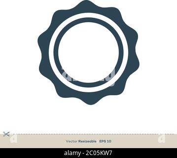 circle seal stamp lace Rosette Icon Vector Logo Template Illustration Design. Vector EPS 10. Stock Vector