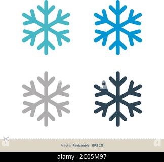 Snowflake Icon Set Vector Logo Template Illustration Design. Vector EPS 10. Stock Vector