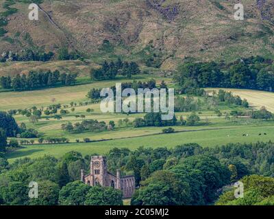 The High church of Campsie in Lennoxtown, The church is now redundant and is a roofless ruin, after a fire devastated the building Stock Photo