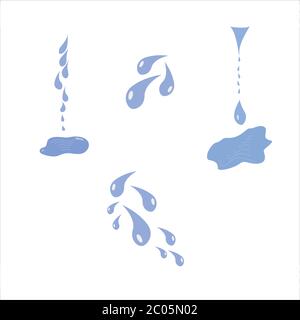 Elements of the water vector, tears Stock Vector