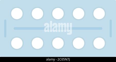 Pills in a blister pack vector icon flat isolated Stock Vector