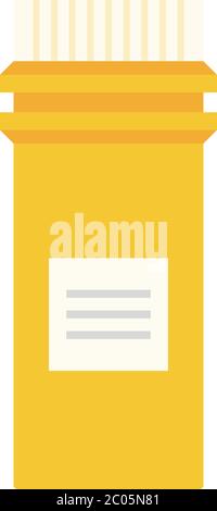 Yellow pills jar vector icon flat isolated Stock Vector