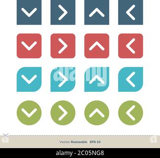 Arrow Set Border Shape Colorful Vector Logo Template Illustration Design. Vector EPS 10. Stock Vector