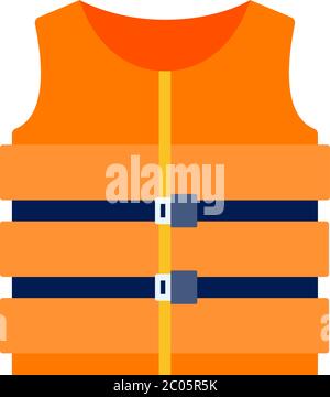 Inflatable marine life jacket vector icon flat isolated Stock Vector