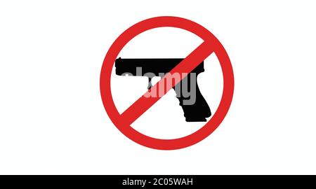 Vector Isolated Illustration of a Forbidden Guns Sign Stock Vector