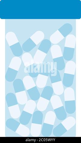Jar of pharmaceutical capsules vector icon flat isolated Stock Vector