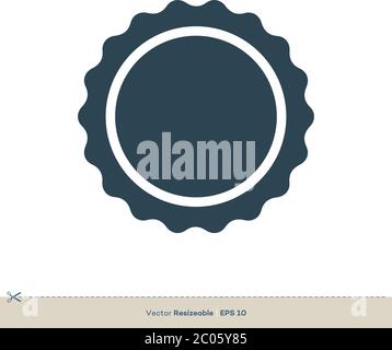 circle seal stamp lace Rosette Icon Vector Logo Template Illustration Design. Vector EPS 10. Stock Vector