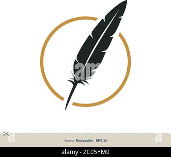 Feather Icon Vector Logo Template Illustration Design. Vector EPS 10. Stock Vector