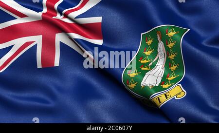 3D representation, waving flag of British Virgin Islands Stock Photo