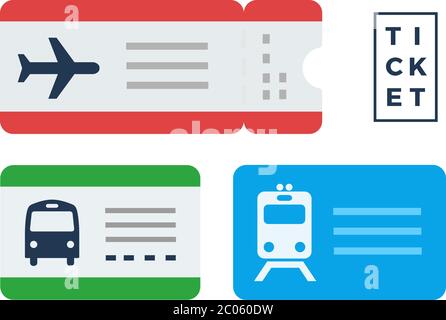 Tickets for public transport vector flat isolated Stock Vector