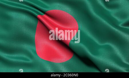 3D representation, waving flag of Bangladesh Stock Photo