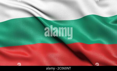 3D representation, waving Bulgarian flag of Bulgaria Stock Photo