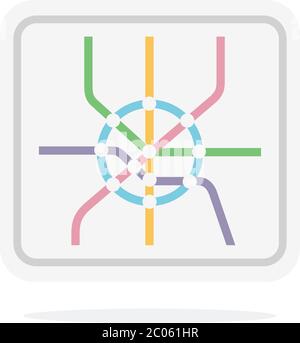Subway map vector flat isolated on white Stock Vector