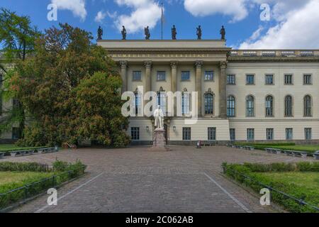 Empty square in front of the Humboldt University, Corona crisis 2020, Berlin, Germany Stock Photo