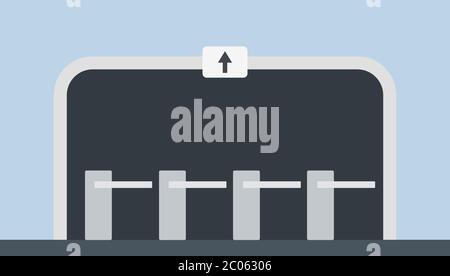 Entrance to the metro with turnstiles vector flat isolated Stock Vector