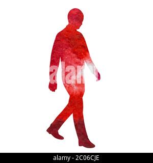 Front view of a man walking silhouette. Vector illustration Stock ...