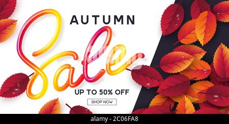 Autumn sale banner. Stock Vector