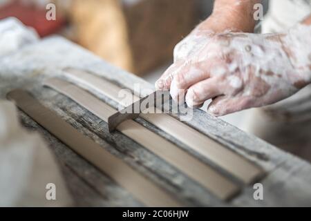 A ceramicist working in a studio in County Kerry, Ireland. Stock Photo