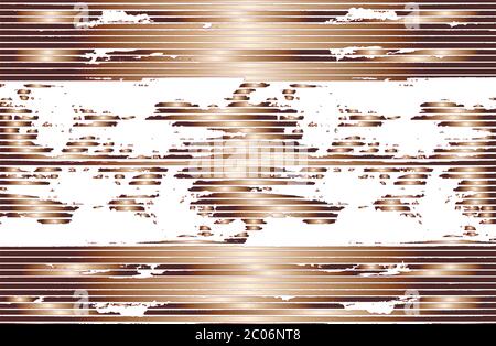 Abstract vector golden, copper grunge background with horizontal stripes, gradient and fractal. EPS8 illustration