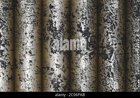 Abstract vector silver grunge background with vertical stripes, gradient and fractal. EPS8 illustration Stock Vector