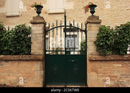 Entrance gate, Burgundy, France Stock Photo