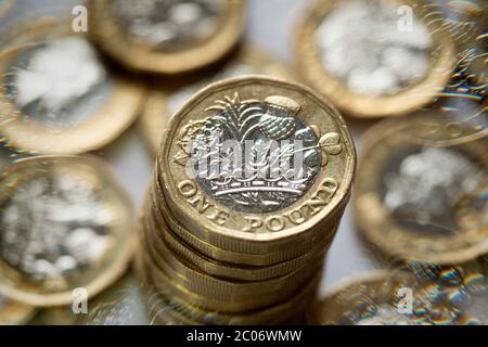 Pound (GBP) coins Stock Photo