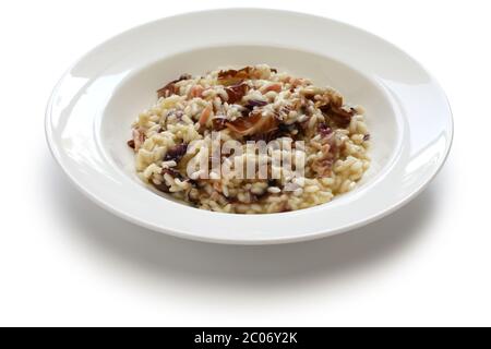 radicchio al risotto, italian cuisine isolated on white background Stock Photo