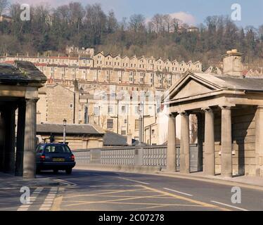 Cleveland Bridge, Bath, over the river Avon, South West Englands, UK in 1996 Stock Photo